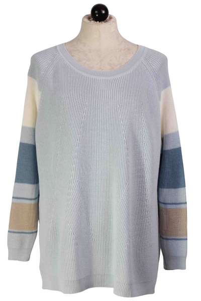 Sky/White Camden Ribbed Sweater by Mersea