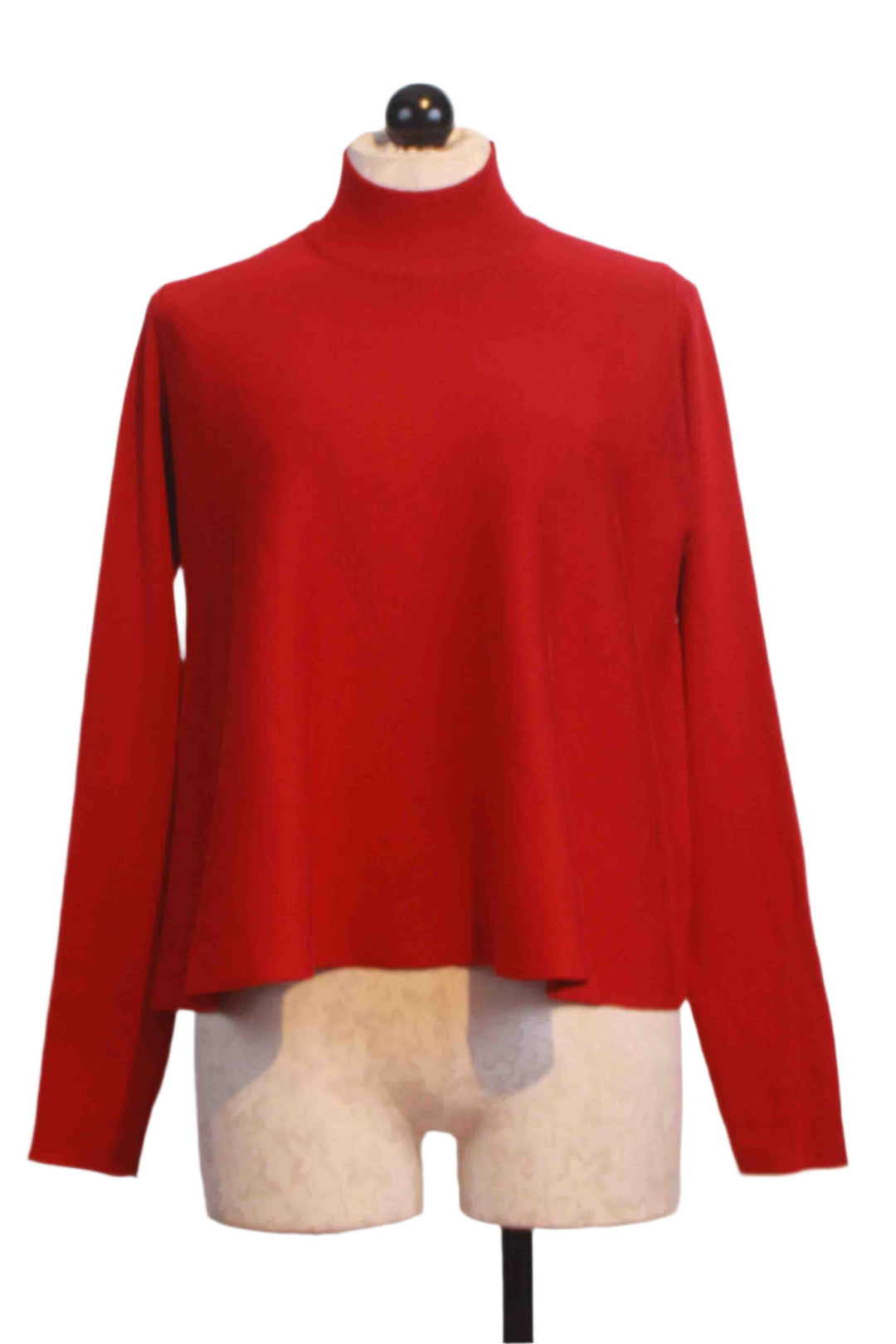 Red  Flared Body Turtleneck Sweater by Compania Fantastica