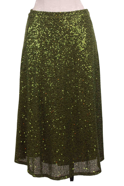 Green Sparkle Sequined Edge of Silence Skirt by Traffic People