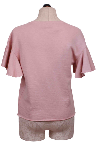 back view of Rose Quartz Big Ruffle Sleeve Top by Goldie LeWinter