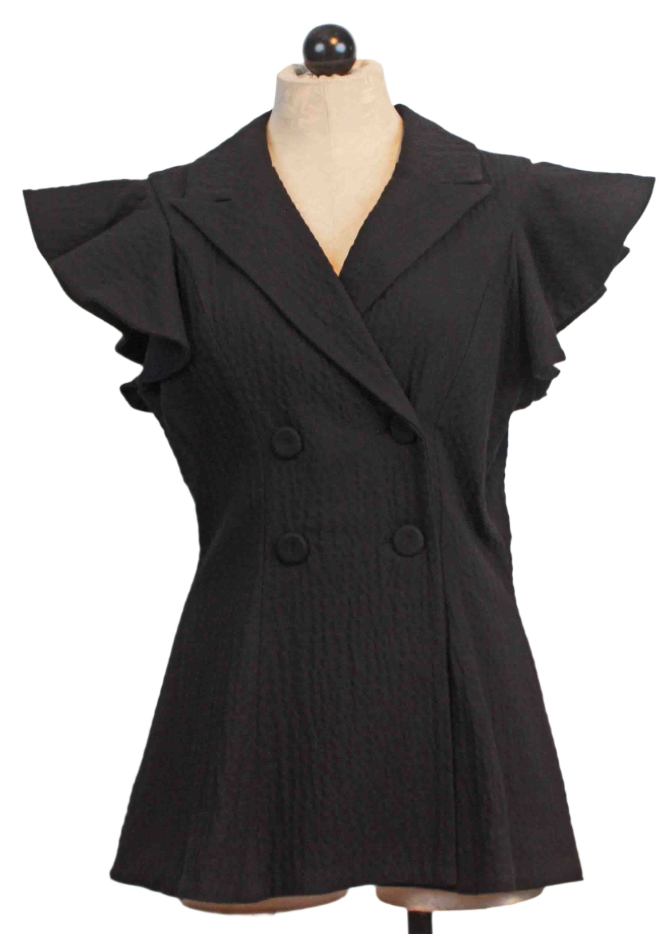 Raffi Vest with Scalloped Detail - Ecru, Oatmeal