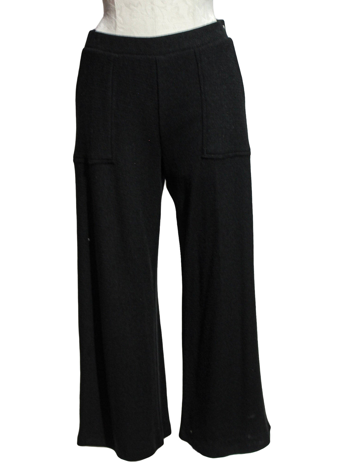 Black Cropped Knit Pull-On Pant by Compli K