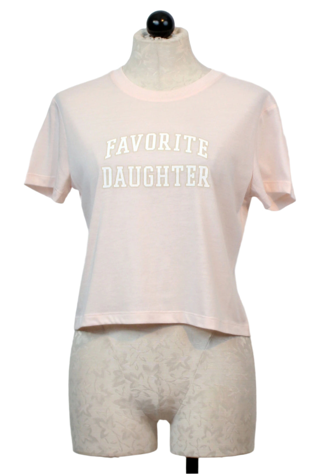 Rosewater with Snow White Cropped Collegiate Tee by Favorite Daughter