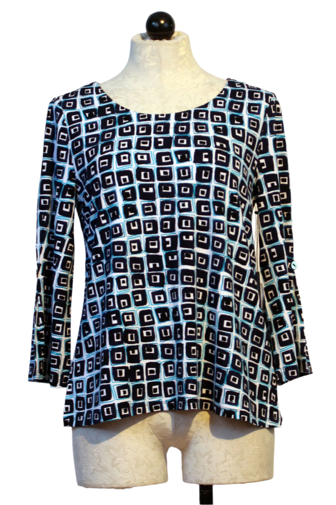 Navy Core Travel Cubism Pleated Sleeve Tee by Habitat