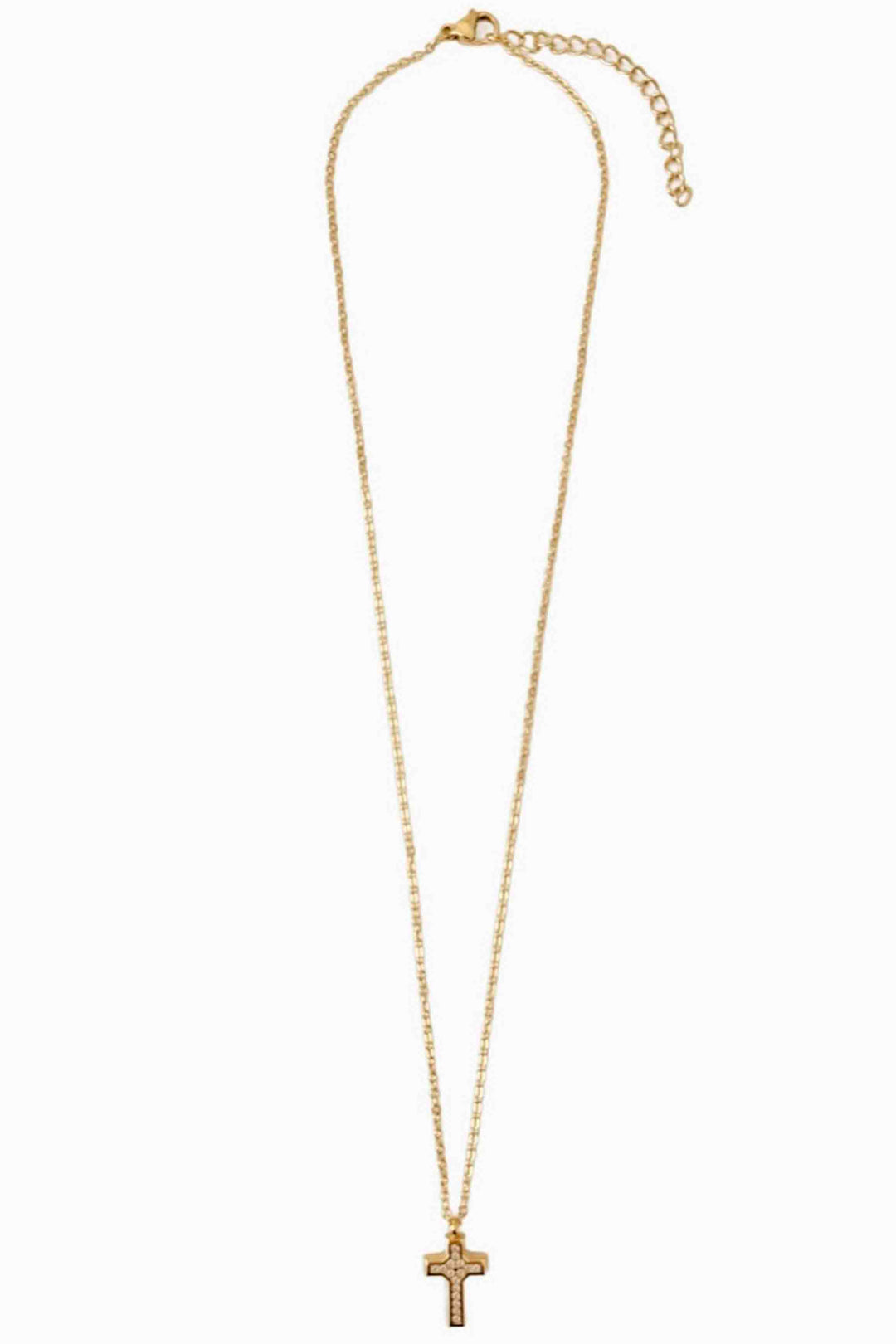 Gold Wyatt Mini Cross Pendant Necklace by Ellie Vail