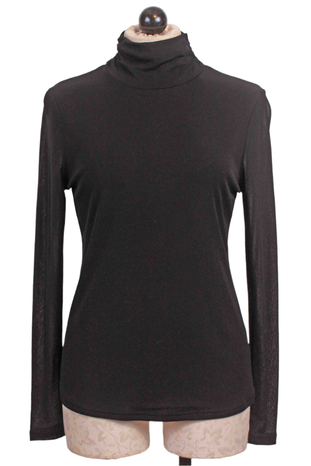 Black Mesh Turtleneck by Alison Sheri