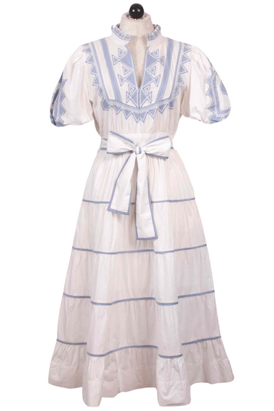 White Amalie Midi Length Dress by Scarlett Poppies