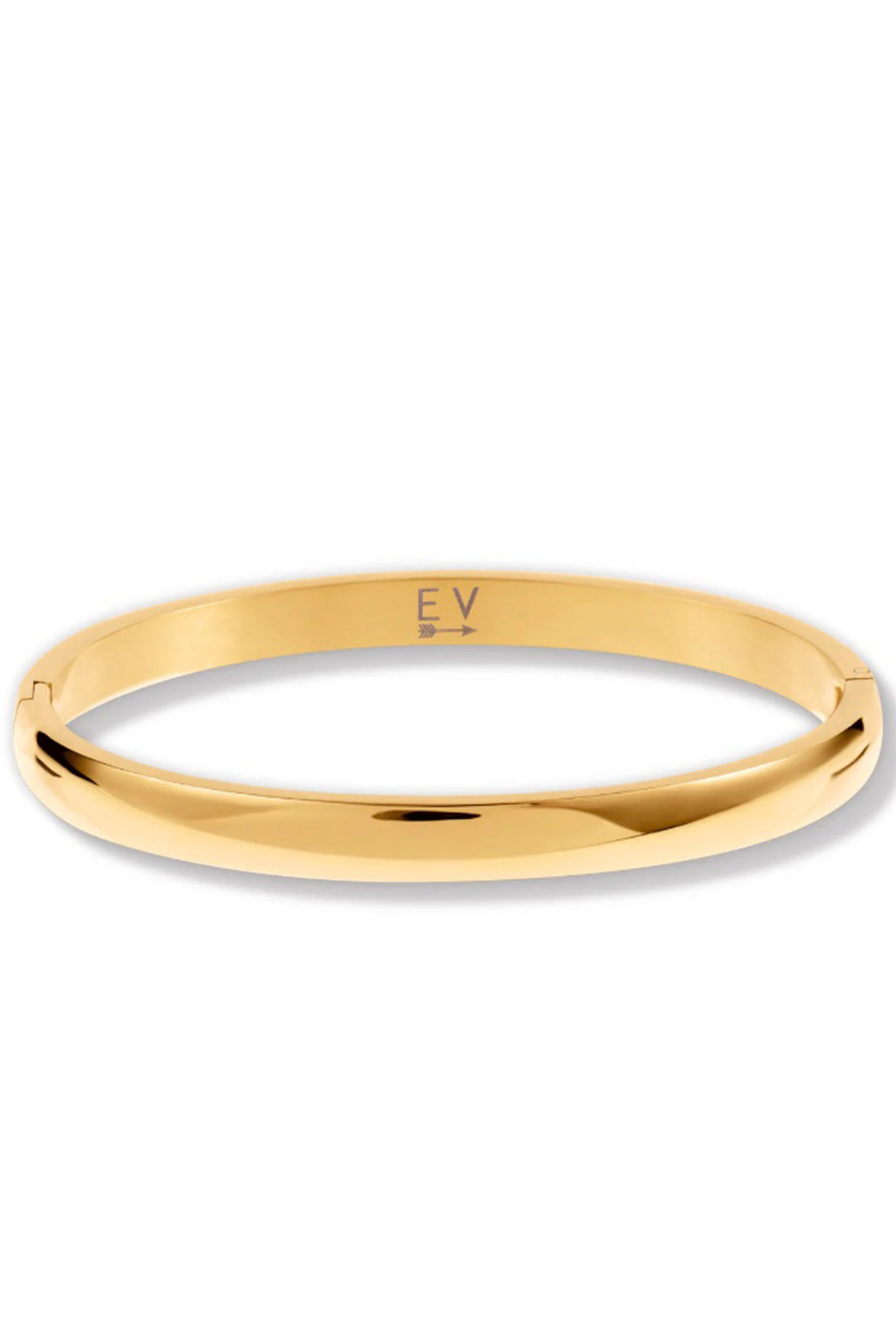 Gold Plated Stainless Steel Arielle Bangle Bracelet by Ellie Vail with a Hinge Closure