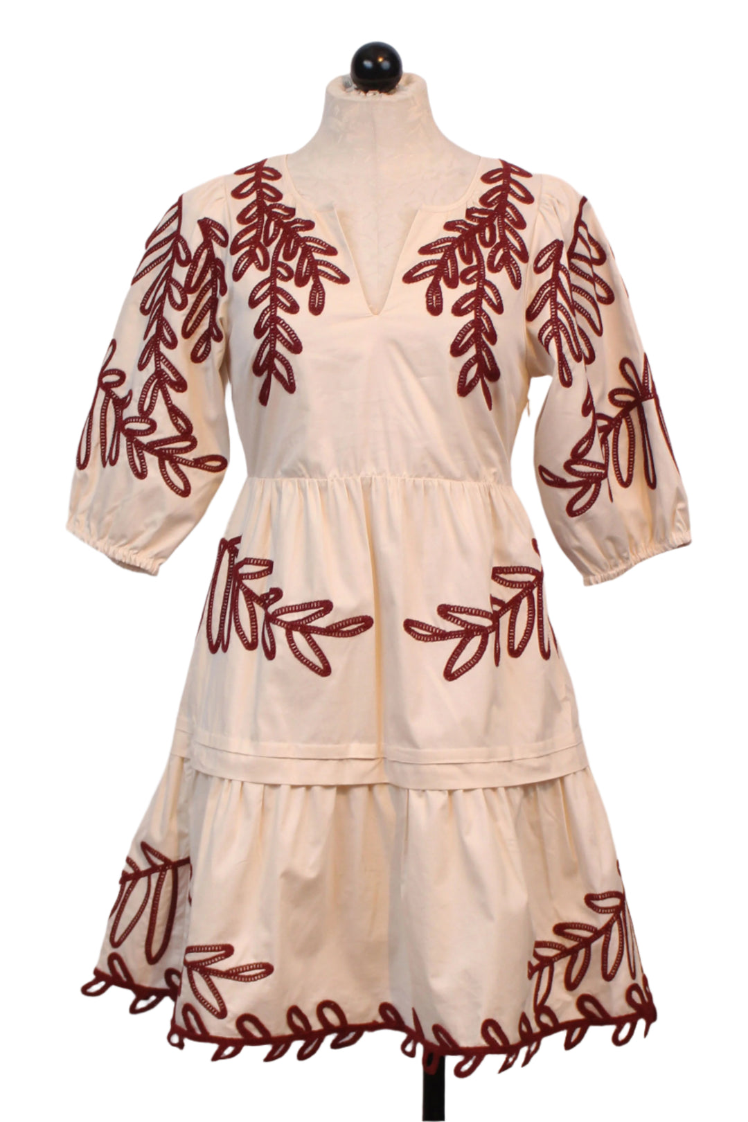 Ivory/Chocolate Embroidered Carrie Dress by Caballero