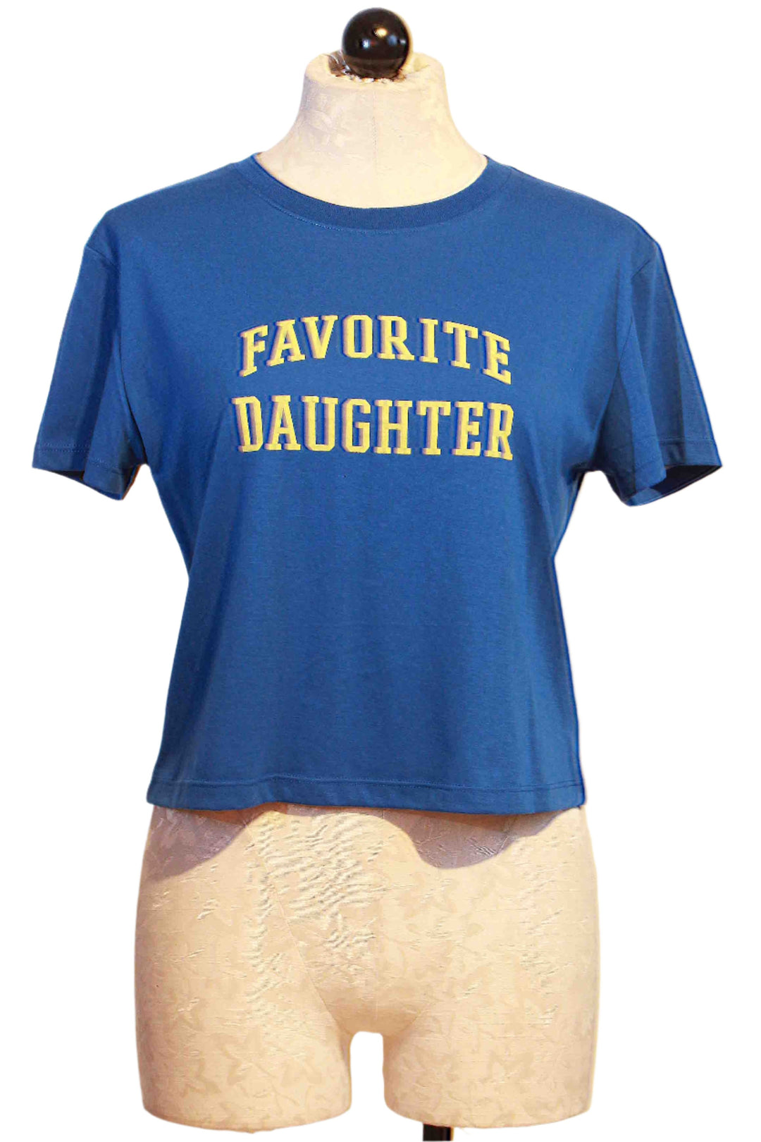 Sapphire Cropped Collegiate Tee by Favorite Daughter
