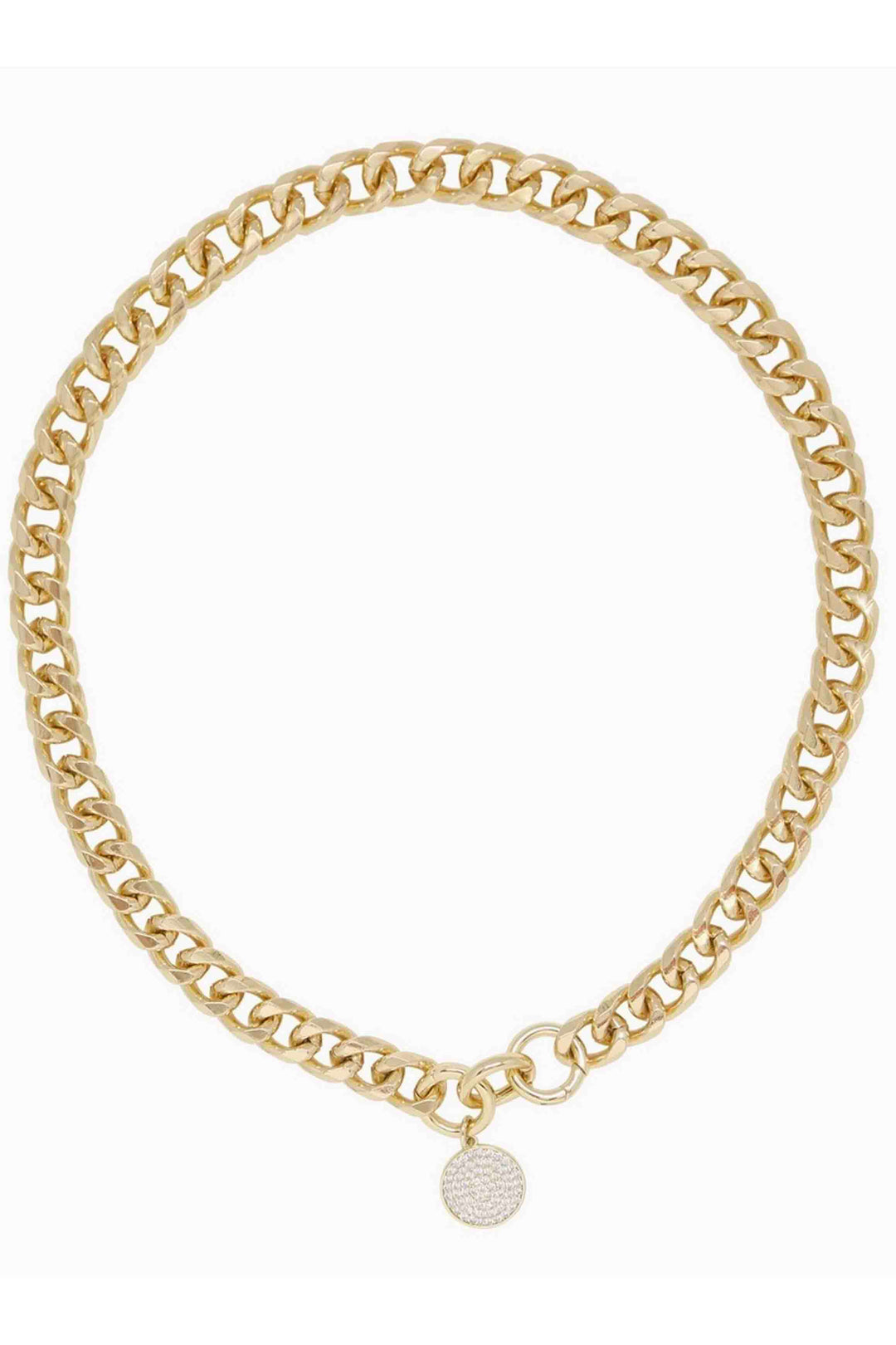 Crystal Disc Charm and 18K Gold Plated Chain Necklace by Ettika