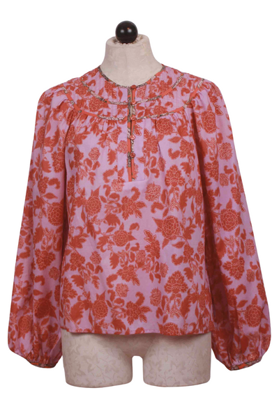 Woodblack Floral print Emery Top by Caballero