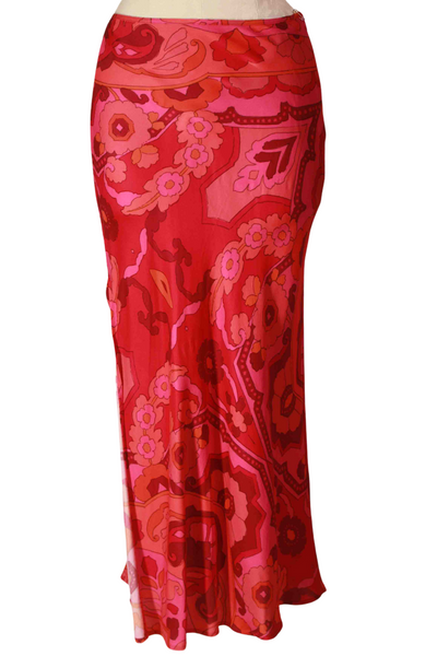 Pink Atroni Print Satin Faena Skirt by Fifteen Twenty