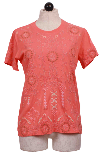 Living Coral  Faye Crew Neck Tee by Johnny Was
