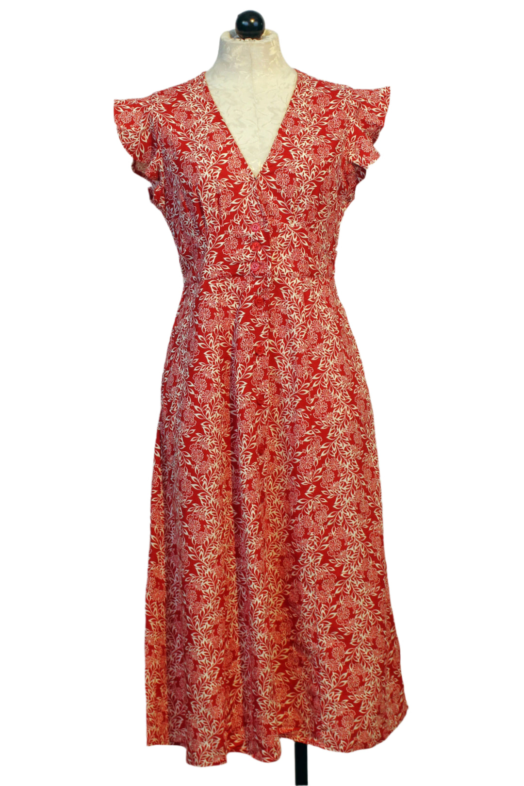 Saucy Red Floral Button Down Jem Floral Dress by Velvet Heart