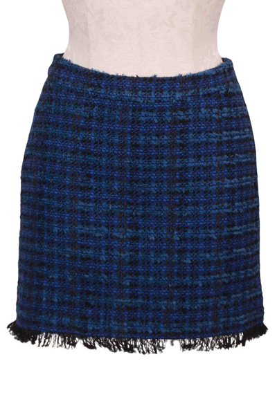 Blue/Black Stormi Plaid Tweed Mini Skirt by Generation Love