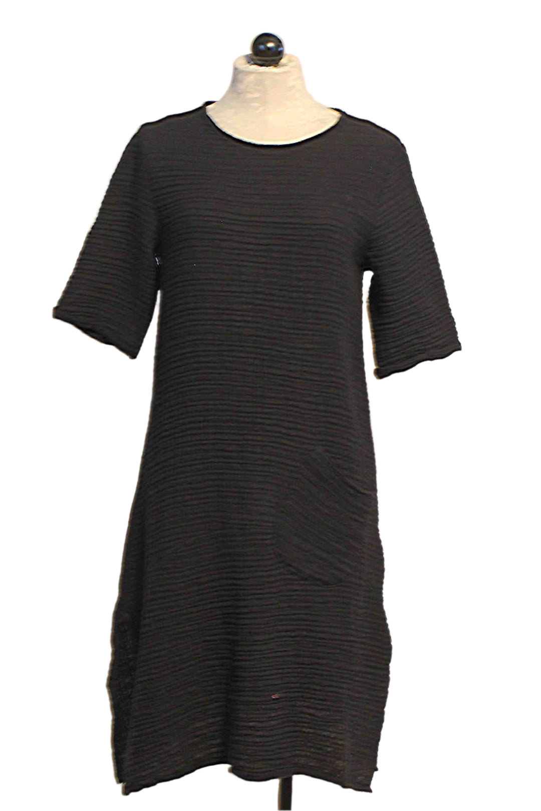Black 3/4 Sleeve Cotton Hanes Dress by Kozan