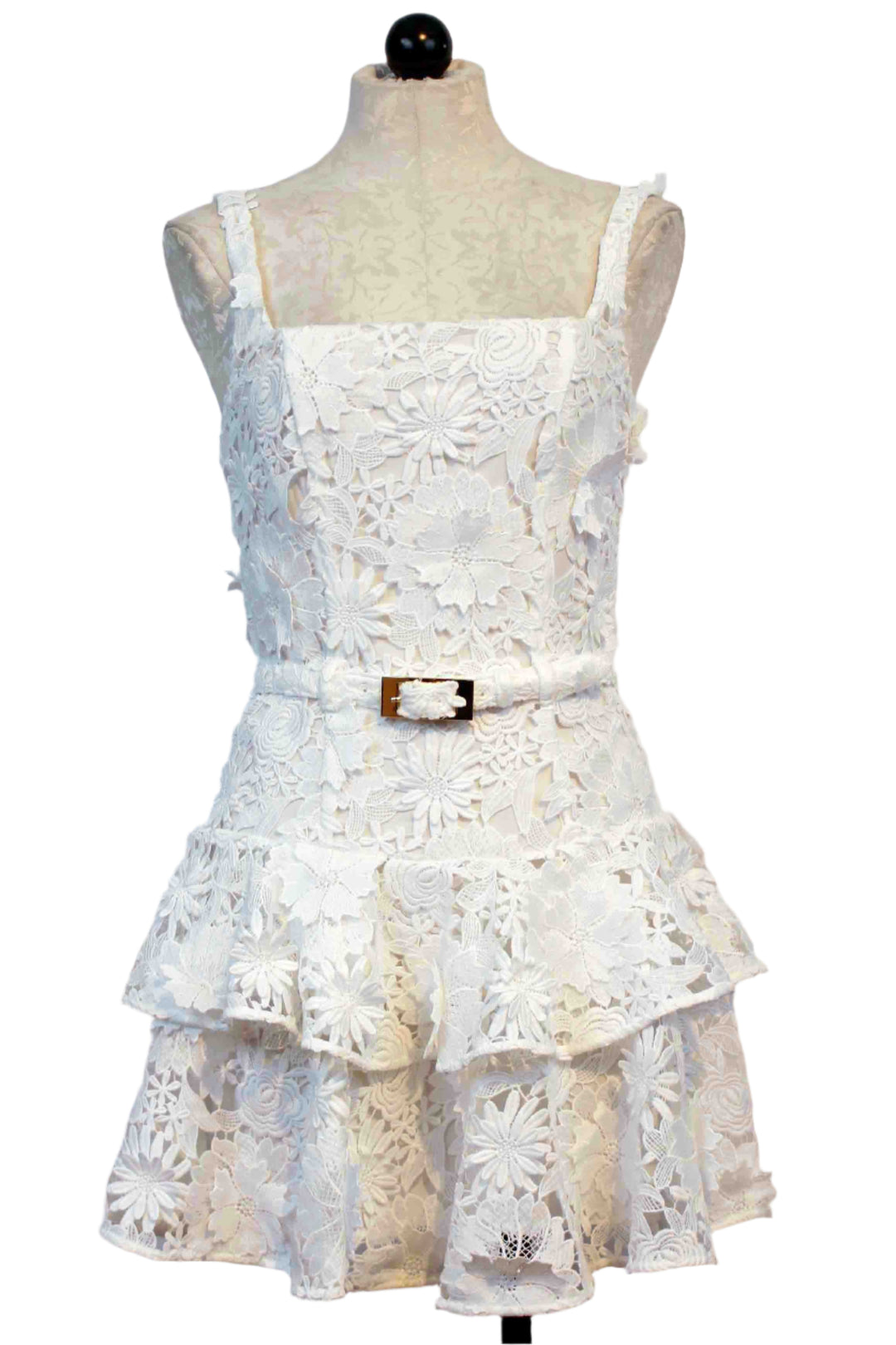 White Lisette 3D Lace Dress by Generation Love
