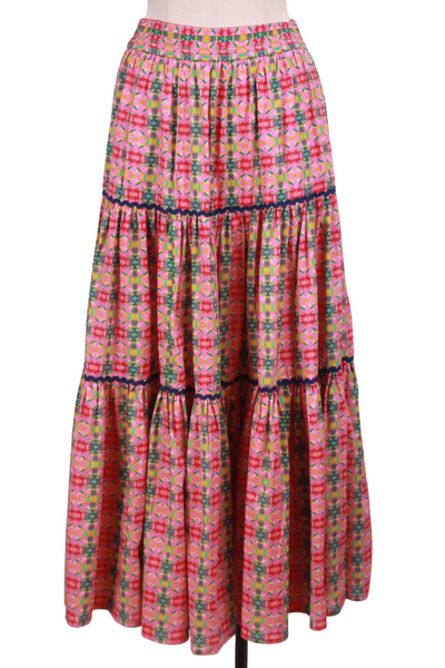  Moroccan Pink Three Tiered Maxi Skirt by Laura Park Designs