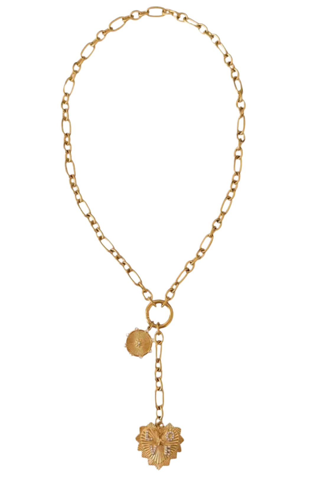Nikita Toggle Chain Medallion Lariat Necklace by Ellie Vail