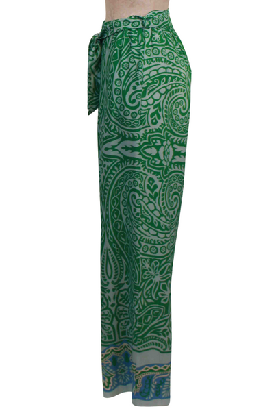 side view of Vert colored Pantera Pant by Valerie Khalfon
