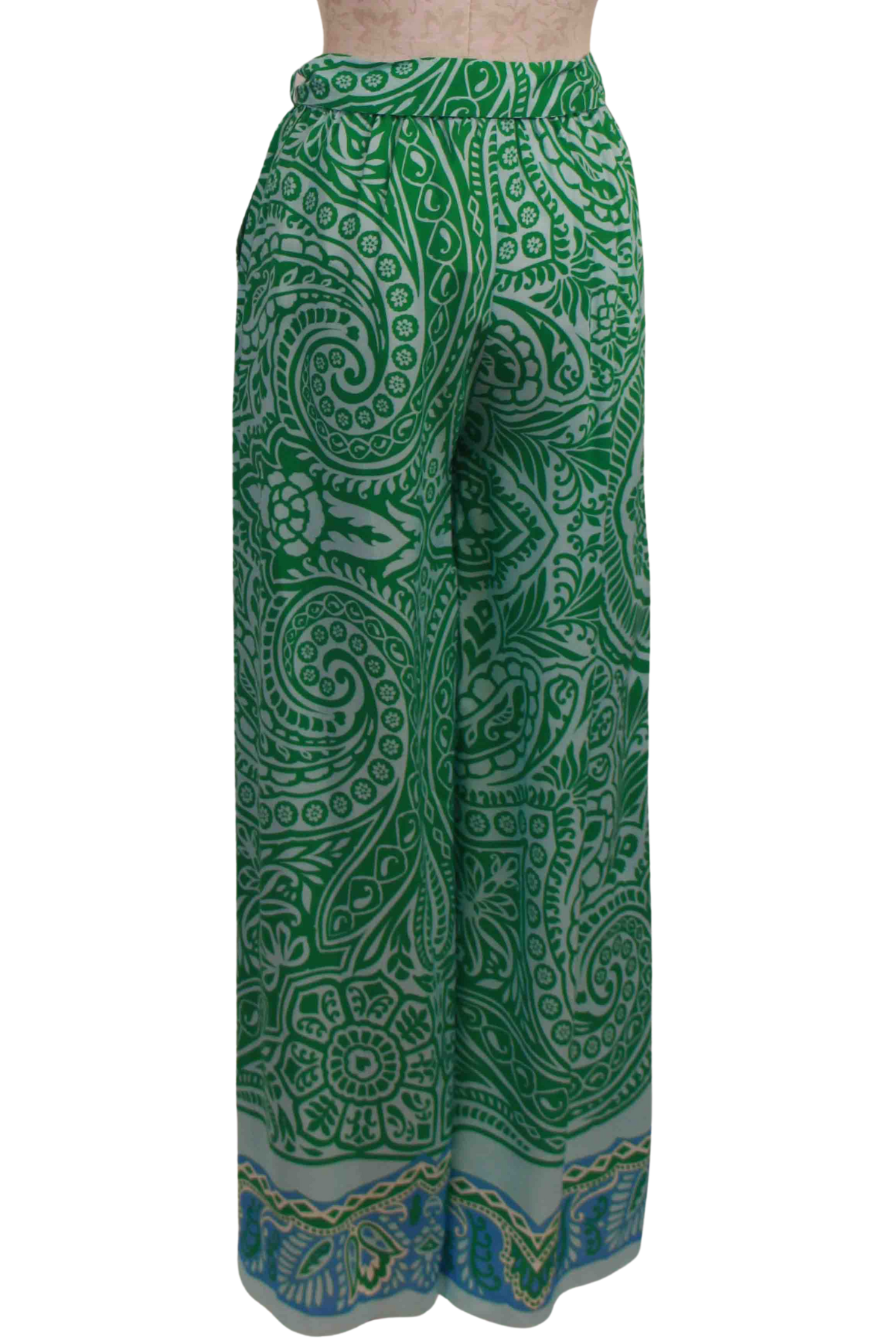 back view of Vert colored Pantera Pant by Valerie Khalfon