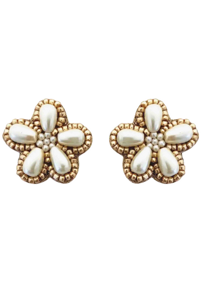 Pearl Flower Stud Earrings by Beth Ladd Collections