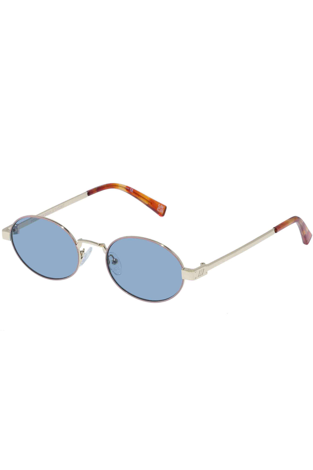 Poseidon Deux Sunglasses by Le Specs with a Gold Metal Frame with a Teal Tint Lense