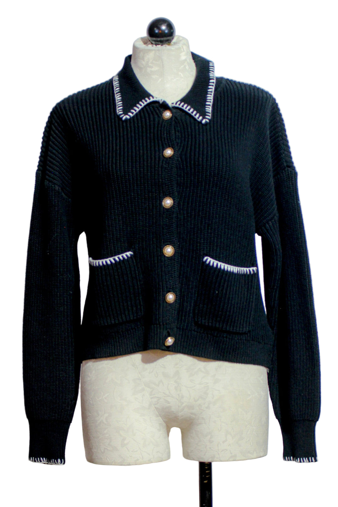 Black and White Brantley Cardigan by Velvet Heart