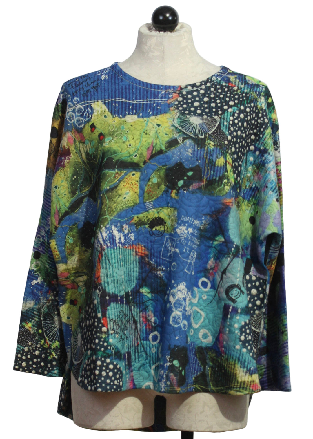 Marine colored Hi Lo Dolman Long Sleeve Crew by Inoah
