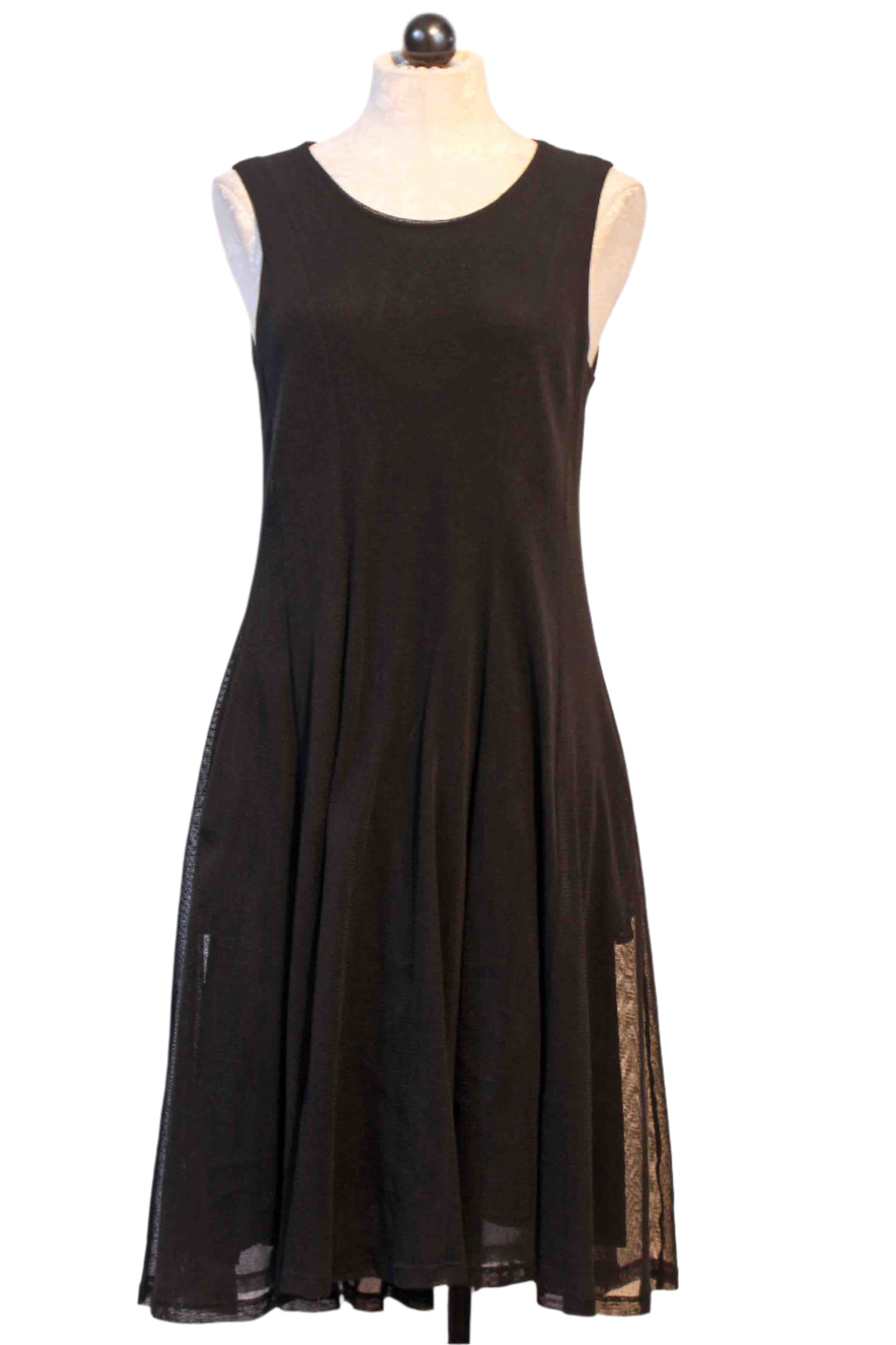 Black Tomlin Sleeveless Mesh Dress by Porto