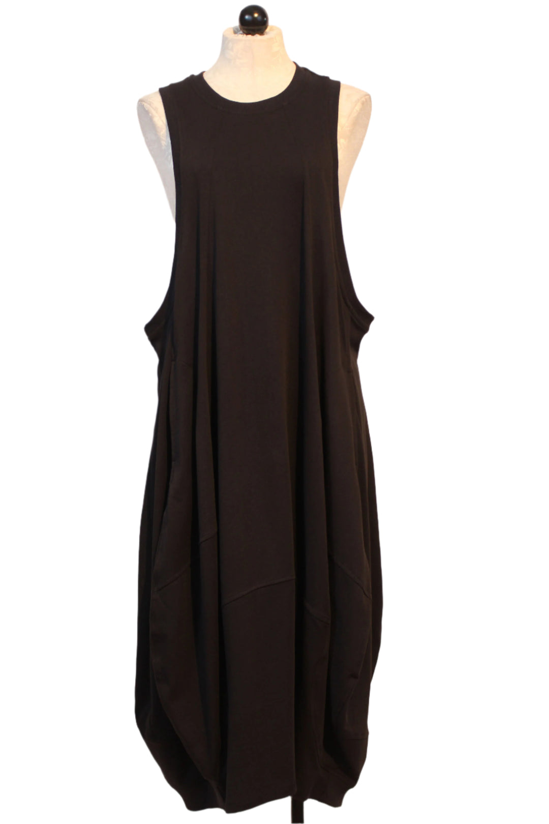 Black Sleeveless Jumper Dress by Alembika with Side pockets