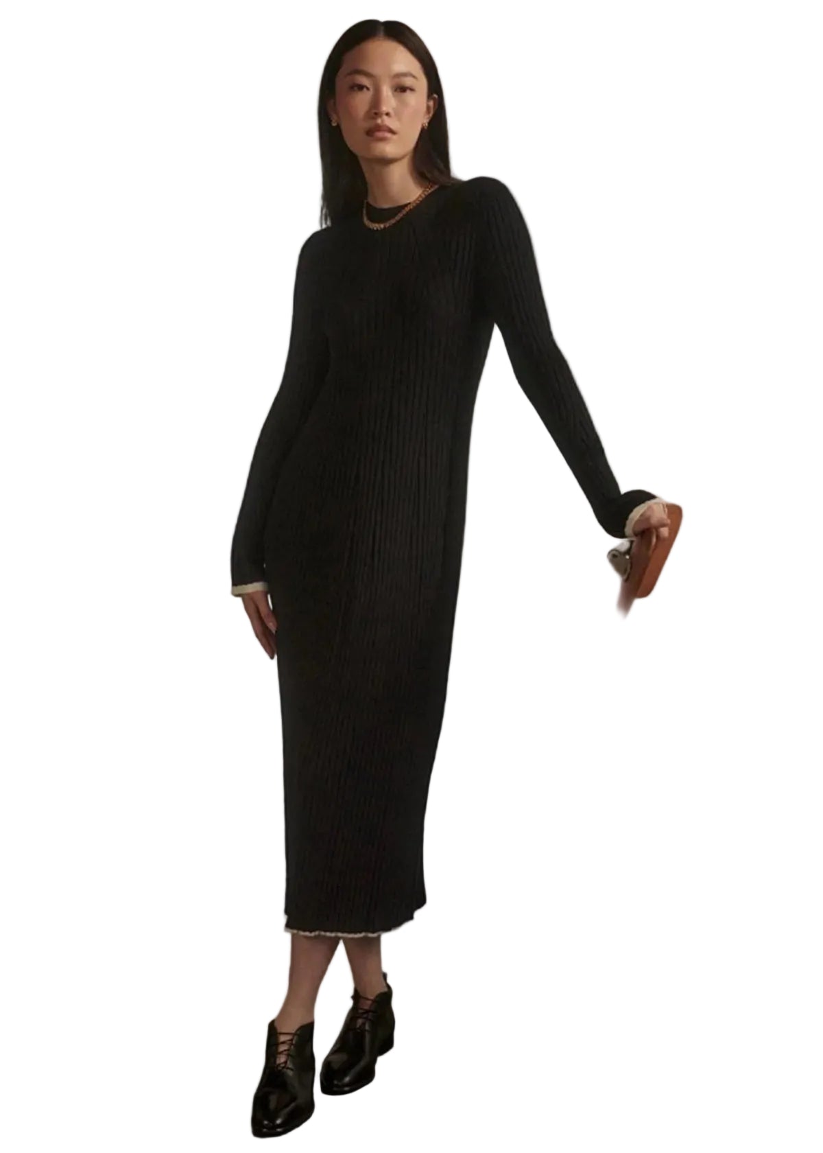 axel rib knit midi dress Dress-Varley – Inspire Me stretchy dress Color:Mauve Multi Chic Mermaid V neck perfect for elegant occasions