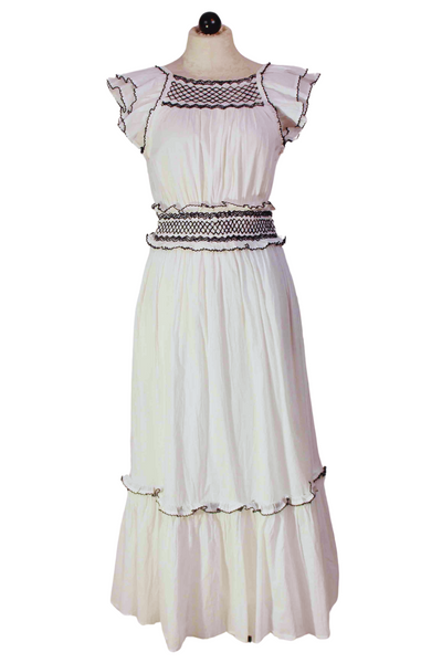 Ivory/Navy Yvonne Ankle Dress by Cleobella