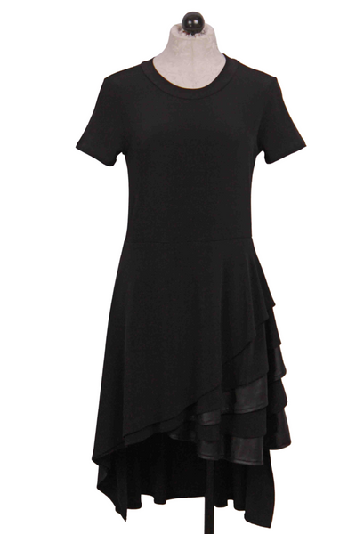 Black Drake Dress by Kozan with curved ruffle hem