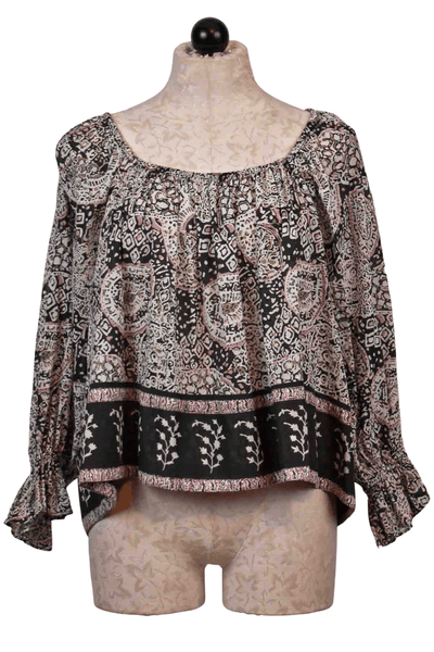 Paisley pullover tie back Anna Blouse by Cleobella