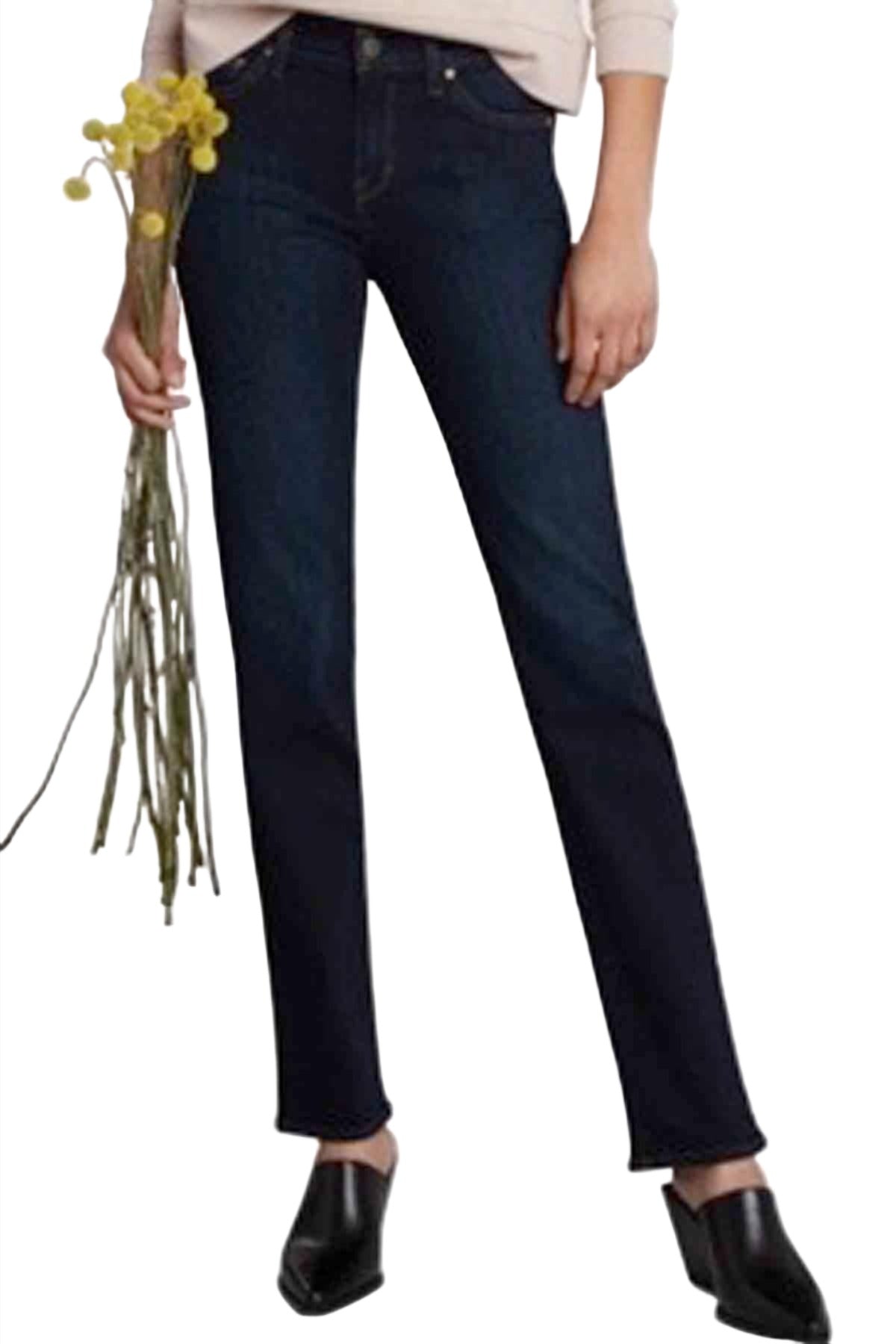Ultra Mid Rise Straight Jean by Principle Denim in All Night Long Wash