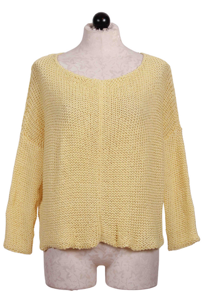 Crocus Yellow Key West Crew Cotton Sweater by Wooden Ships
