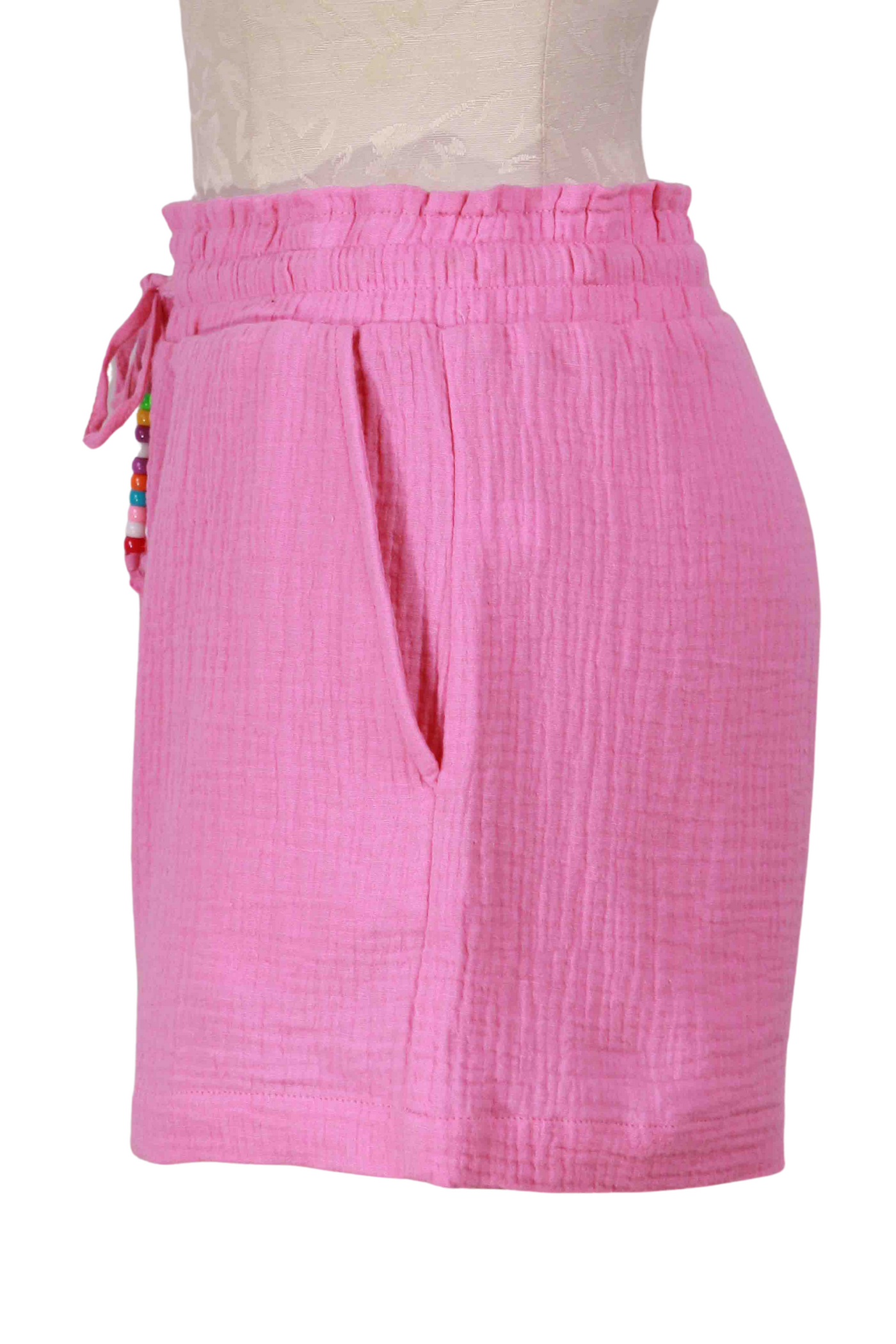 side view of Party Pink Flutter Short by Lisa Todd