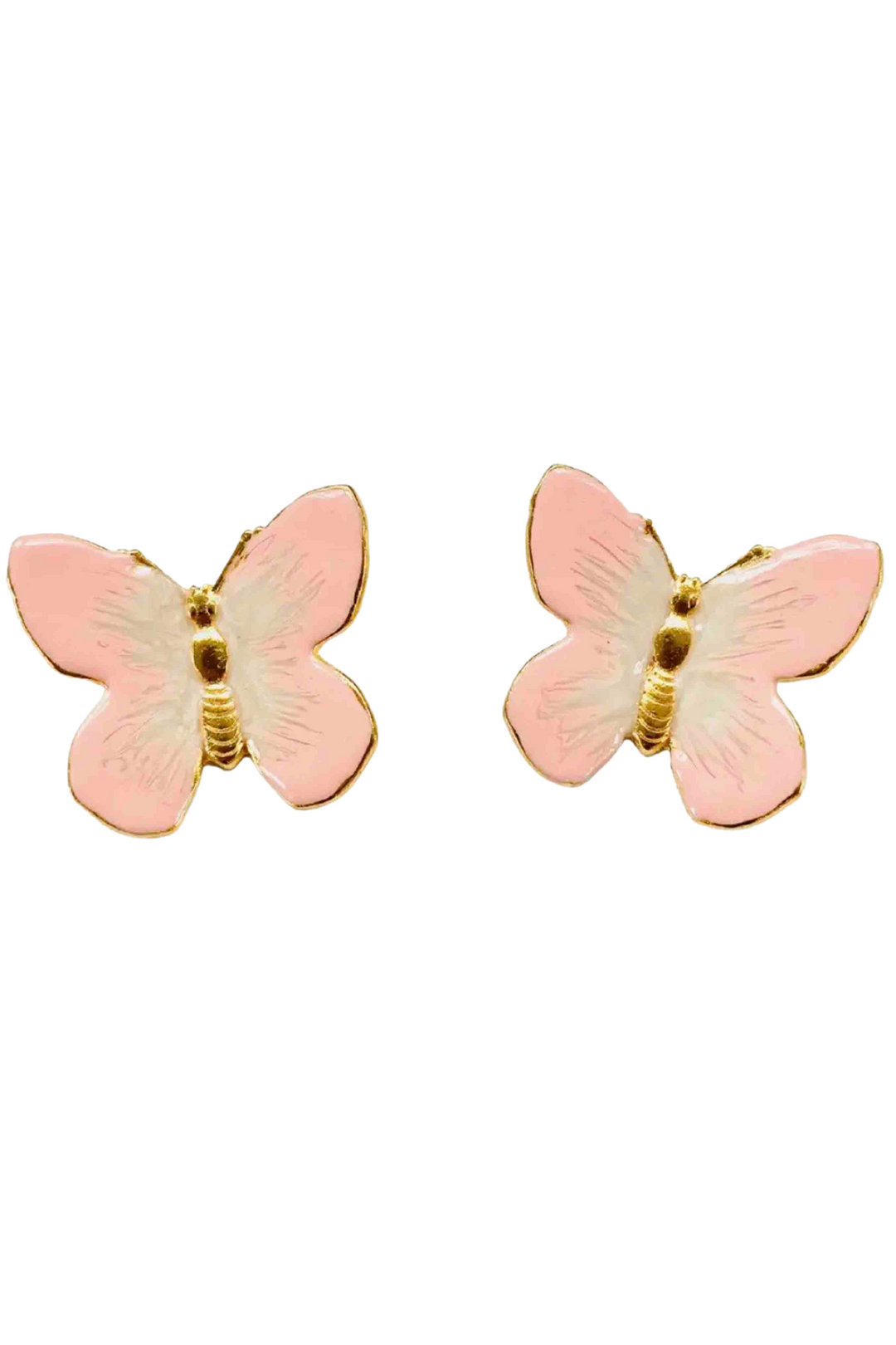 Pink Pearl Glassine Butterfly Earrings by The Pink Reef