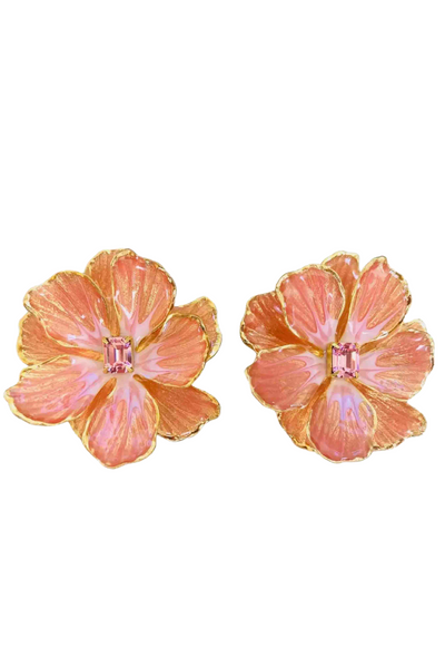 Pink Coral Jewel Box Flower Earrings by The Pink Reef