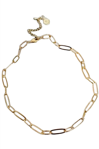 Oval Chain Single Layer 16K Gold Plated Brass necklace by Kinsey Designs