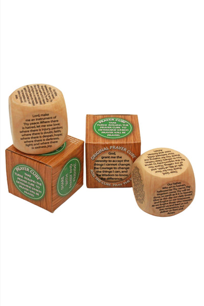 1.38" Square Prayer Cubes have six different prayers to roll and pray the prayer