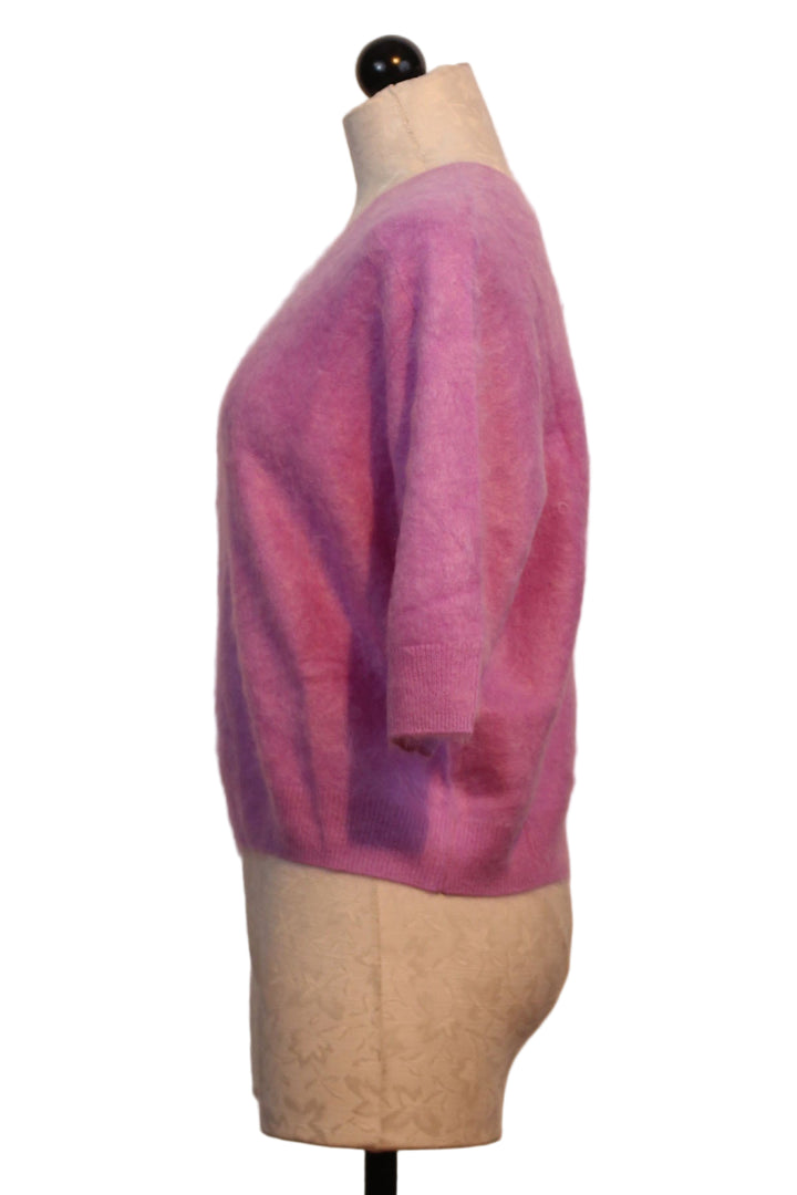 side view of Misty Purple Brushed Belli Tee Sweater by Colorush