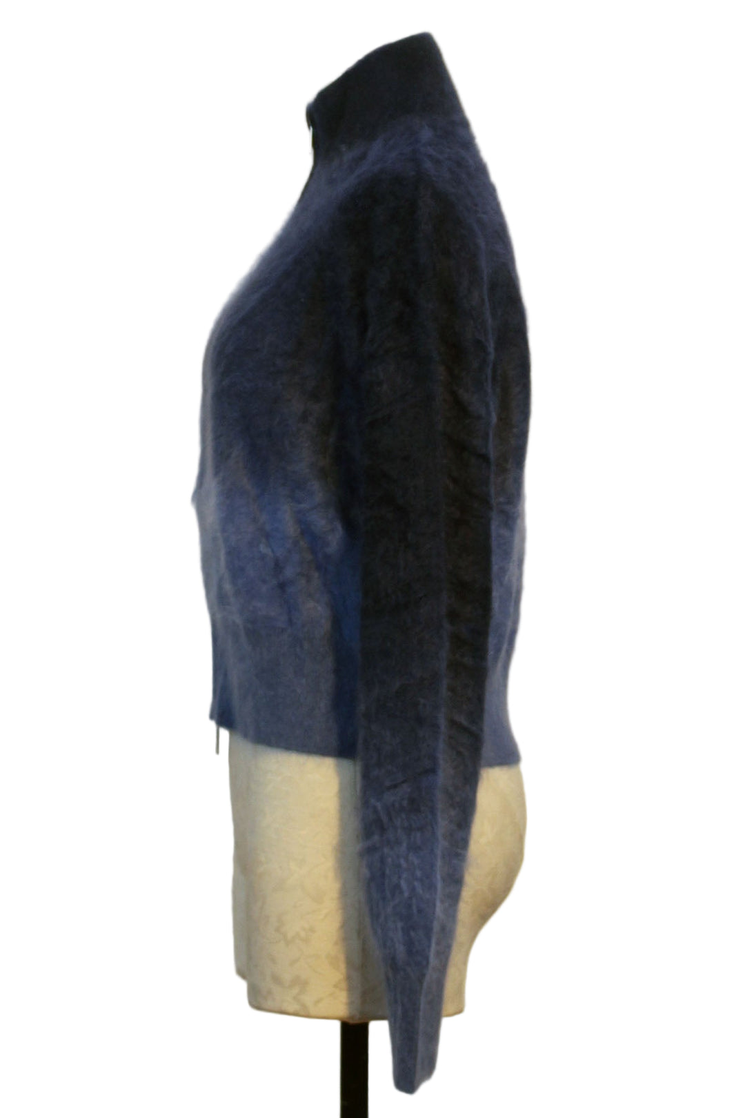 Side view of Midnight Dip Brushed Dip Toto Sweater Jacket by Colorush
