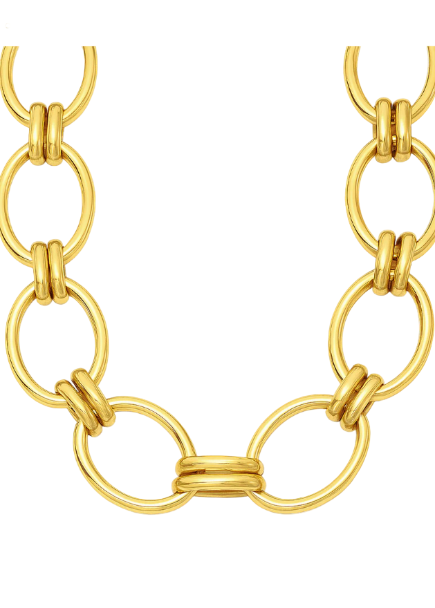 Ruby Oval Chain Necklace Gold by Ellie Vail