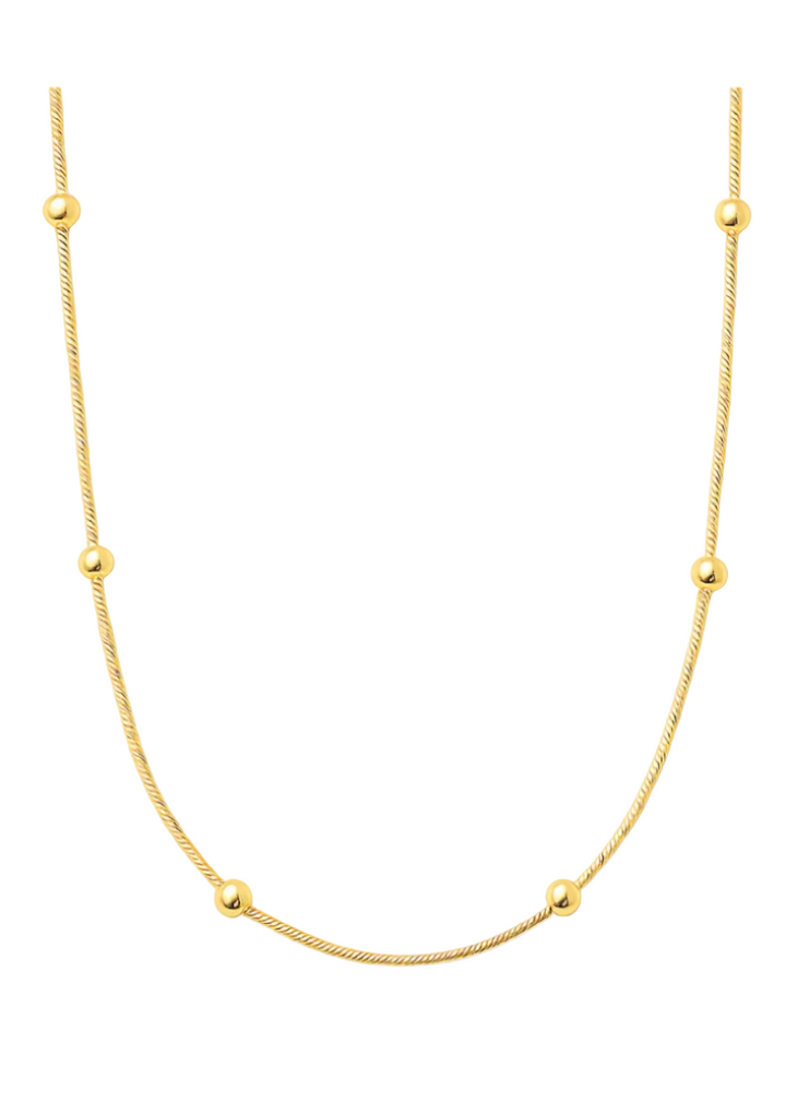Gold 18" Roxlyn Beaded Ball Chain Necklace by Ellie Vail 