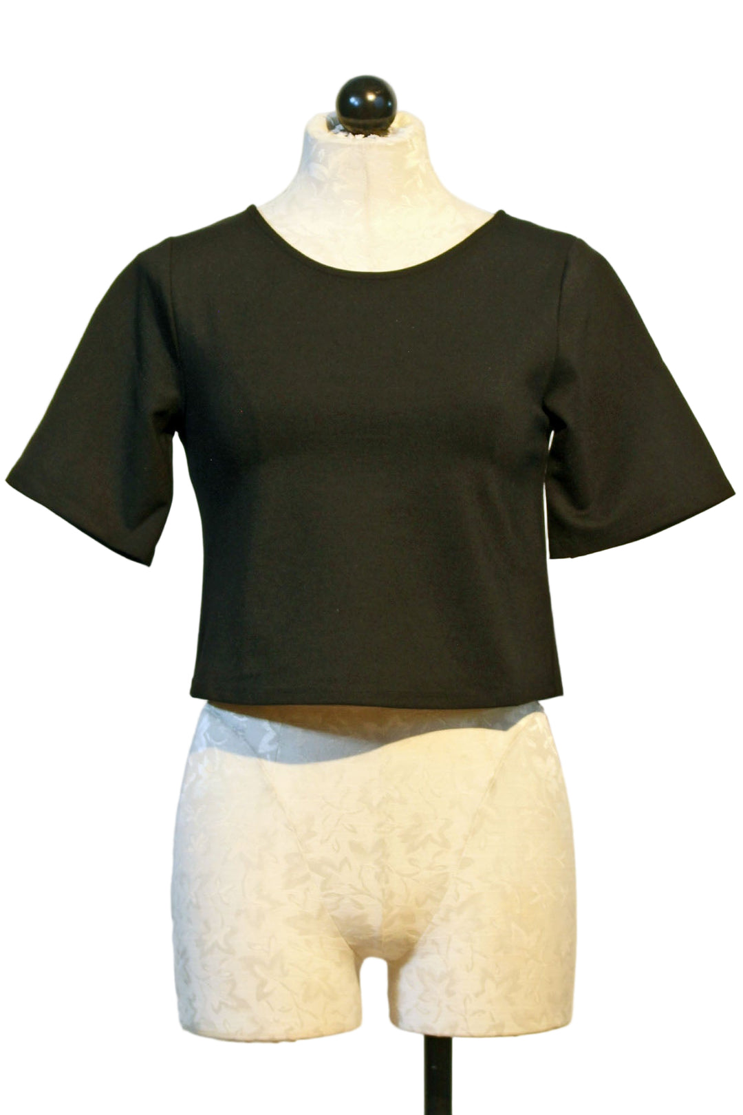 Black Ponte Knit Short Sleeve Top by Ripley Rader