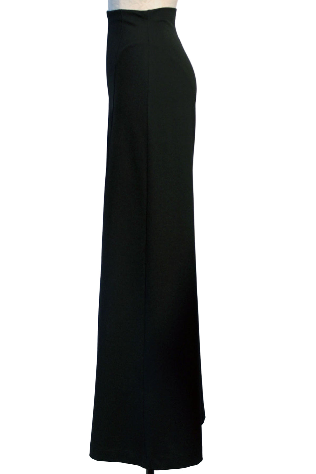 side view of Black Ponte Knit Wide Leg Pant by Ripley Rader