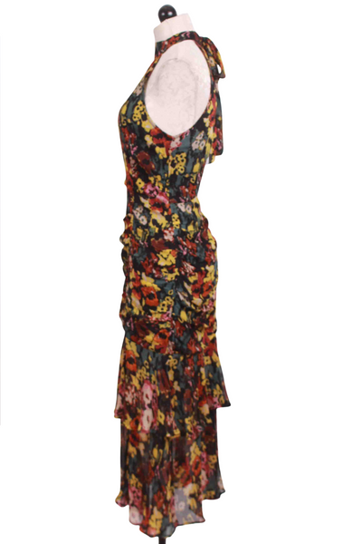 side view of Monet Floral Sleeveless Gianna Midi Dress by Cleobella